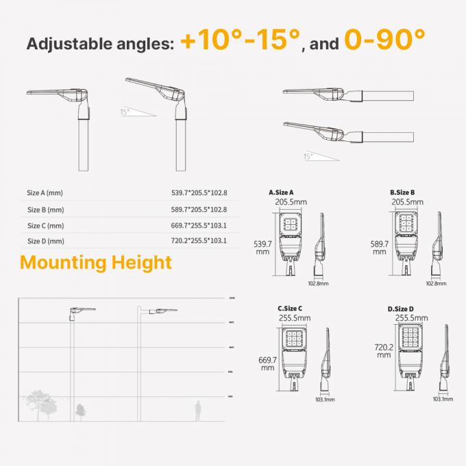 SMD3030 Высокосветное светодиодное уличное освещение 50 Вт 70 Вт Система управления светом 3